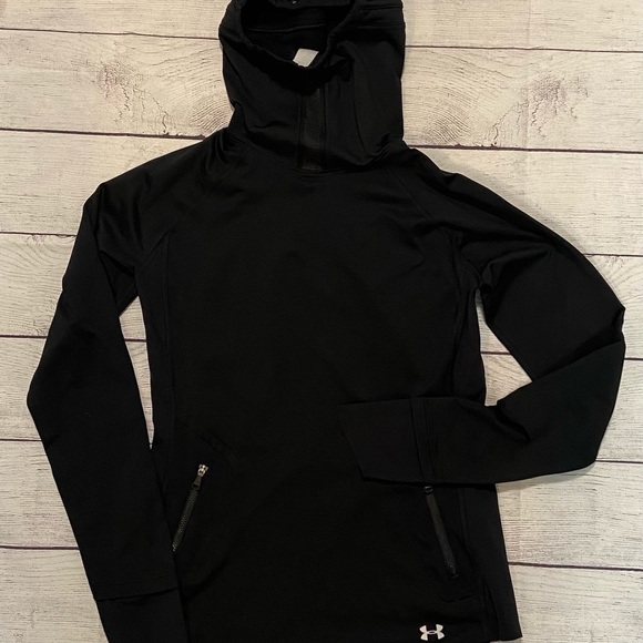 Under Armour Cold Gear Running Hoodie with Adjustable Hood Gater XS Pockets - Picture 12 of 12